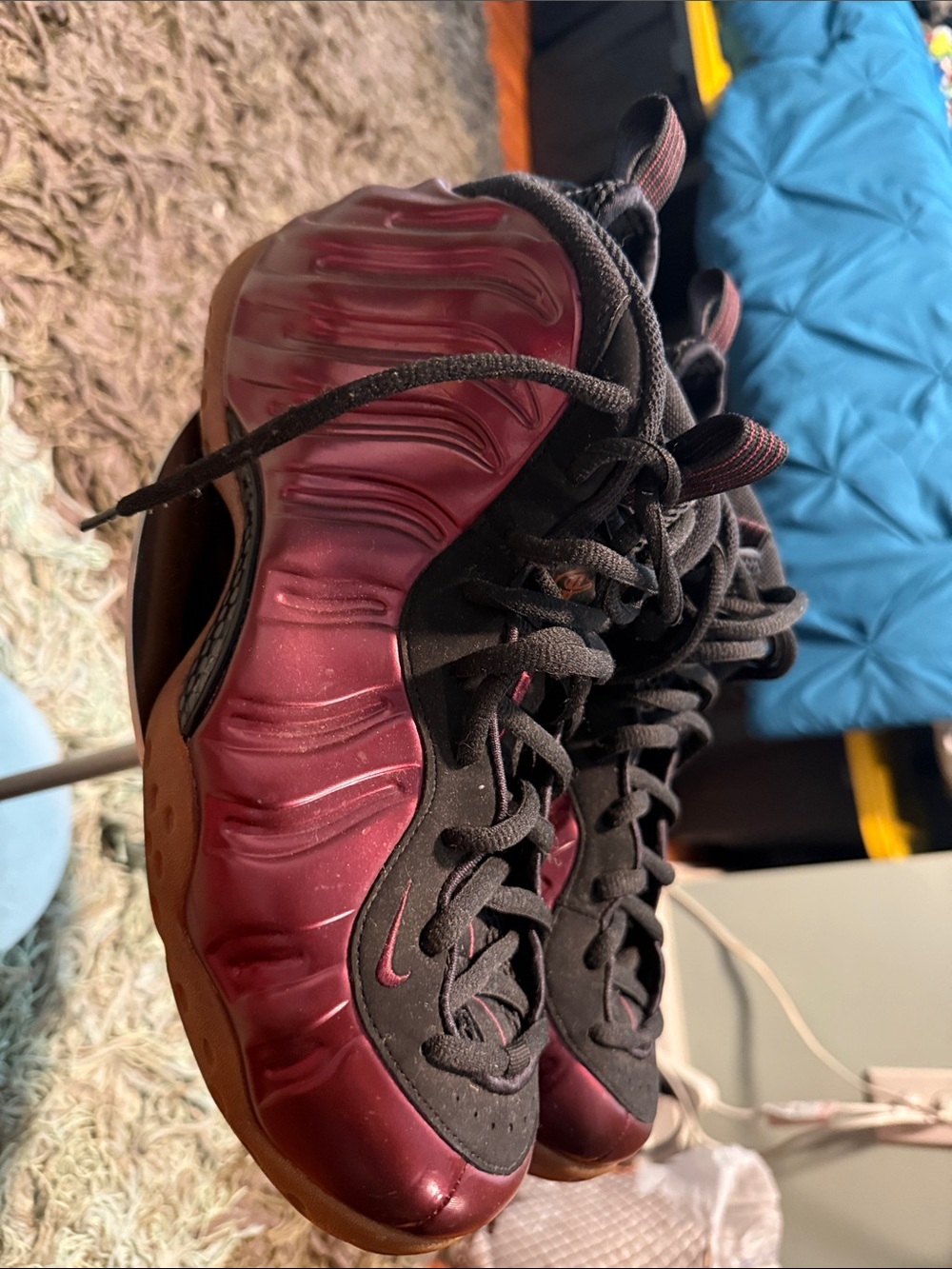 Nike pre-owned FOAMPOSITES Men's Athletic Sneakers in Burgundy and Black - Picture 5 of 16